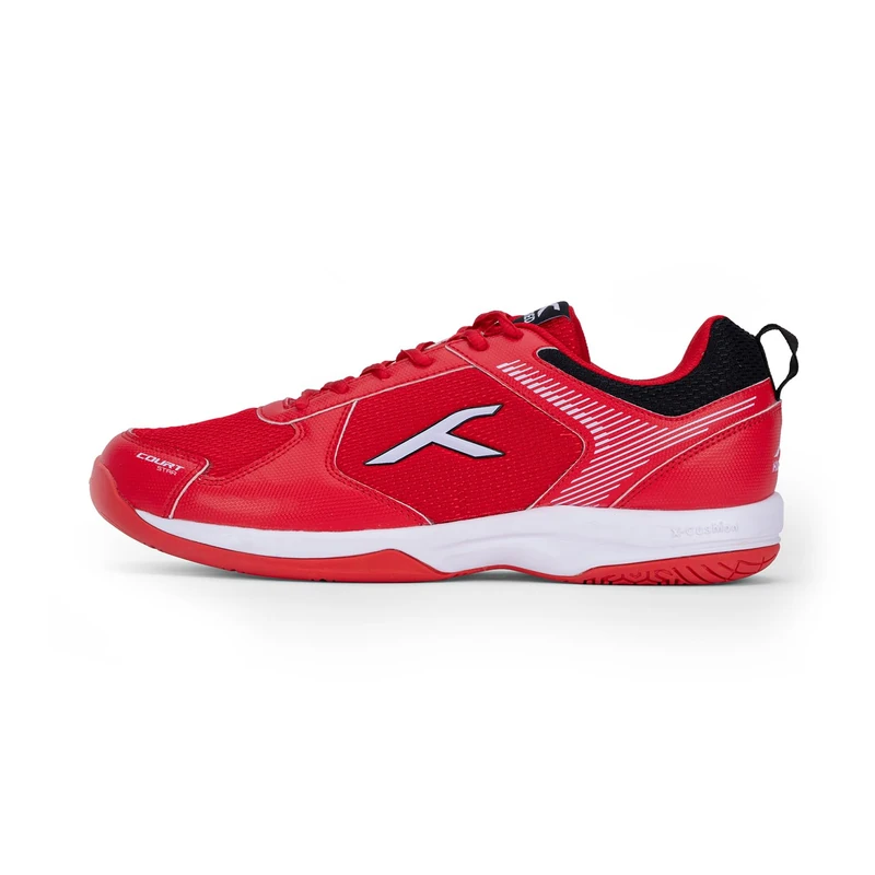 Hundred Court Star Non-Marking Professional Badminton Shoes for Mens (Red/White, EU 41/UK 7/US 8) | X-Cushion Protection | Suitable for Indoor Tennis/Squash/Table Tennis/Basketball & Padel