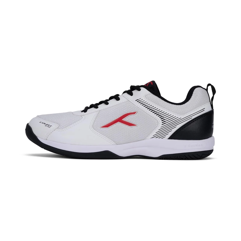 HUNDRED Court Star Non-Marking Professional Badminton Shoes for Mens | X-Cushion Protection | Suitable for Indoor Tennis/Squash/Table Tennis/Basketball & Padel White Black