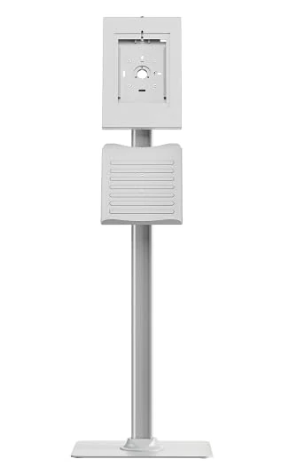 conecto Tablet Floor Stand with Lockable Case for Tab A 10.1 (2019)/Tab A7/ S6 Lite 10.4/10.5"/11 and iPad 5/6/7/8/9/ Air 9.7"/ 10.5"/10.9"/Air 9.7"/10.5"/11, White