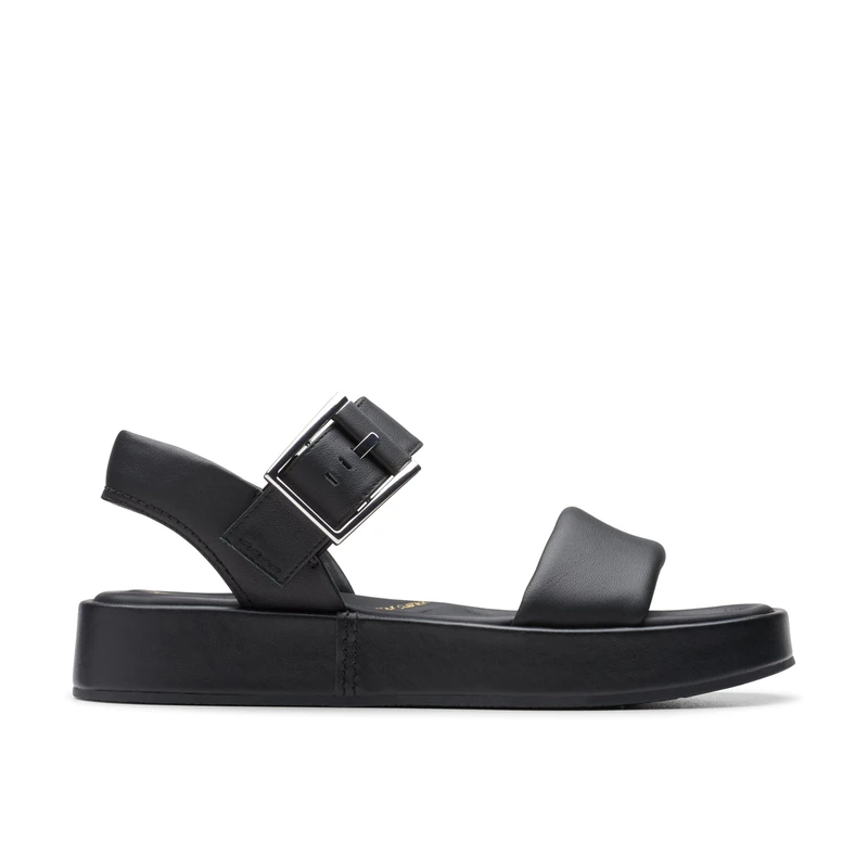 Clarks Womens 26176257 Sandal, Black Leather, 5 UK