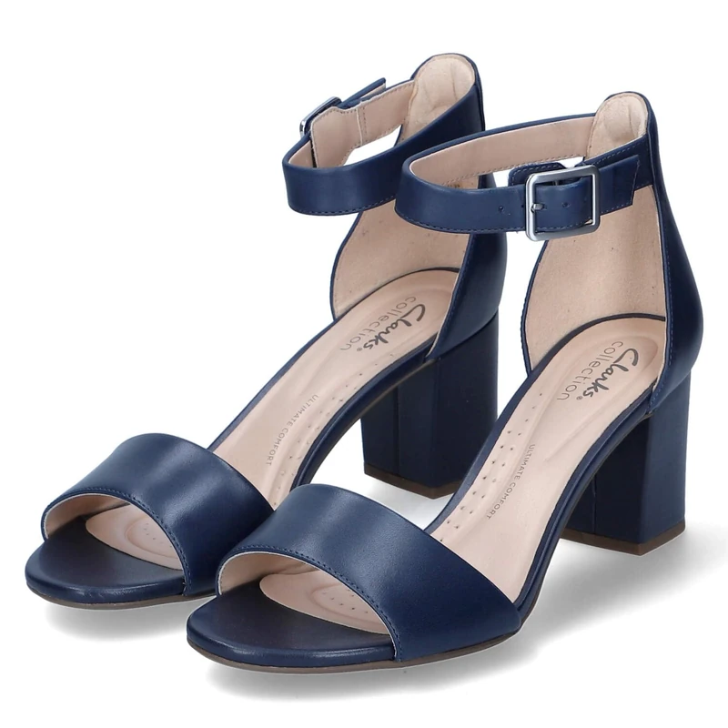 Clarks Women's Deva Mae Pump, Navy Leather, 6 UK