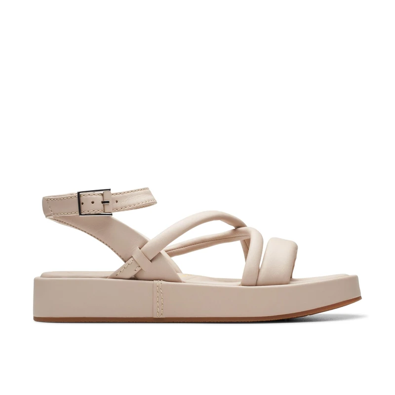 Clarks Women's Alda Cross Sandal, Sand Leather, 3.5 UK