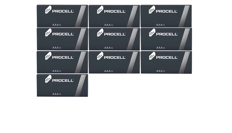 100 x Duracell Procell AAA Mini Stylus (10 Blistercard with 10 Batteries) 100 Batteries (LR03/Mini Style/Micro)