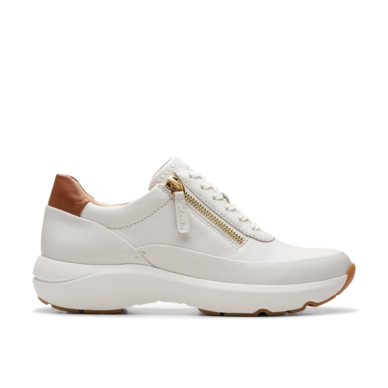 Clarks Tivoli Zip Womens Off White Lea, 3