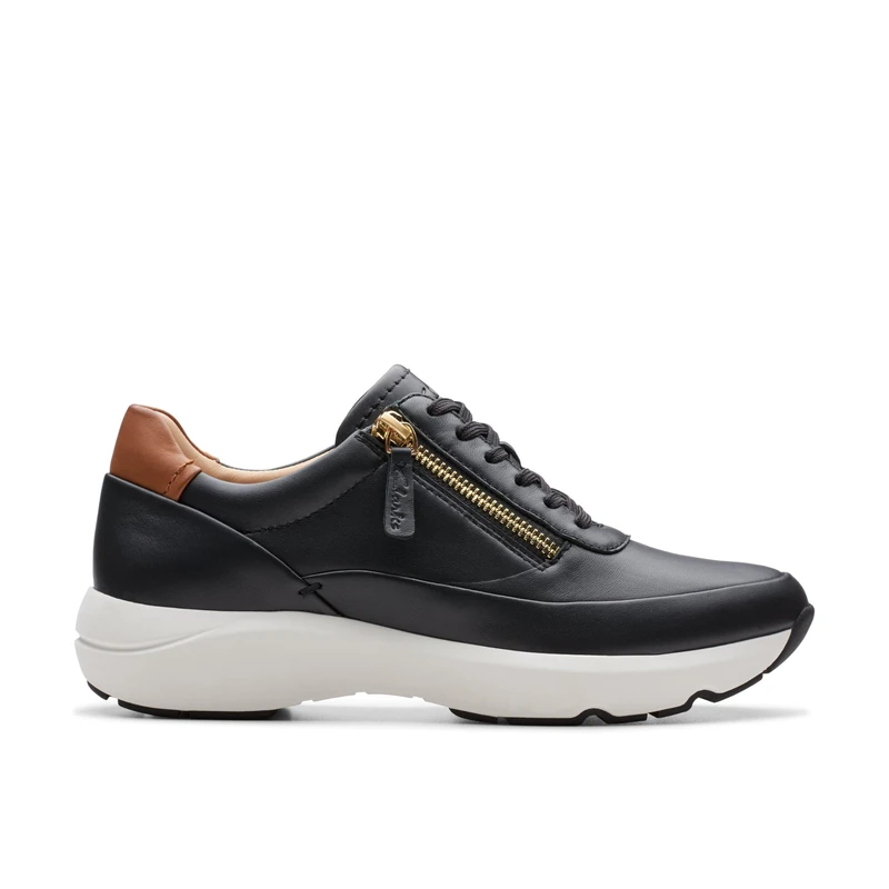 Clarks Tivoli Zip Womens Black Leather, 5
