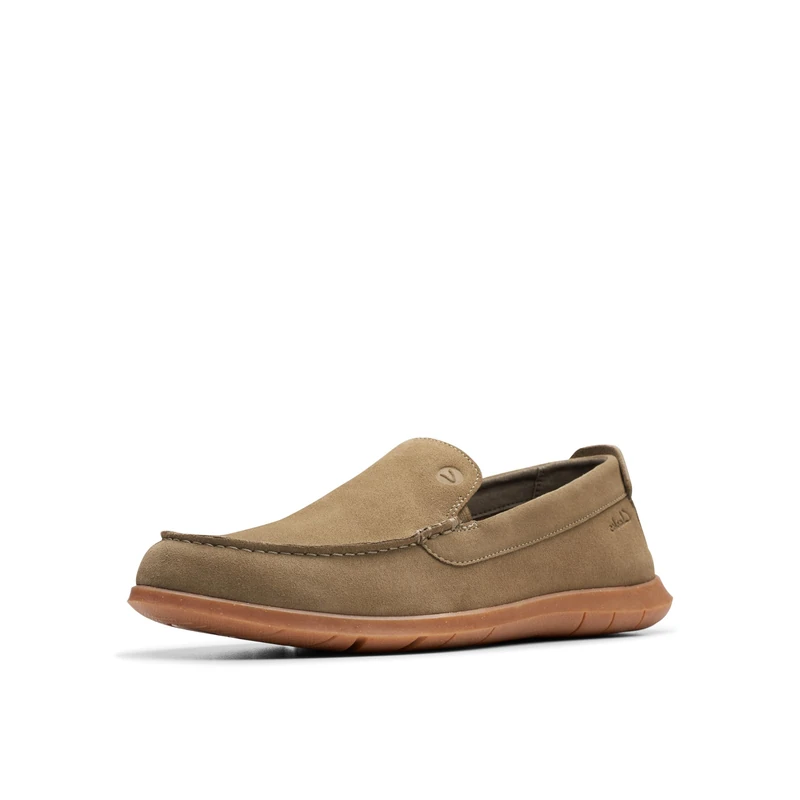 Clarks Flexway Step Mens Olive Suede, 8
