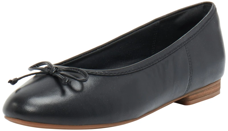 Clarks Womens Fawna Lily Ballet Flat, Black Leather, 5 UK