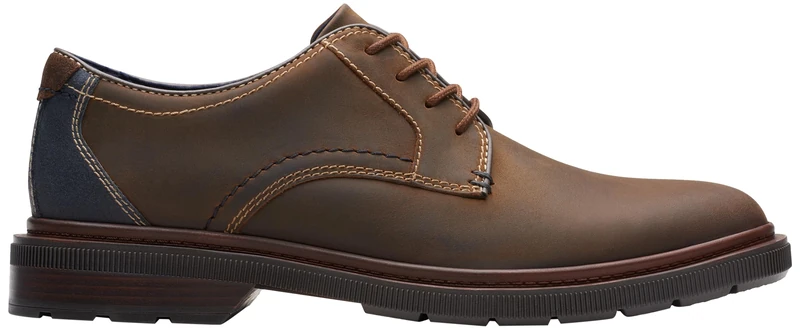 Clarks Burchill Derby Mens Beeswax Leather, 10.5