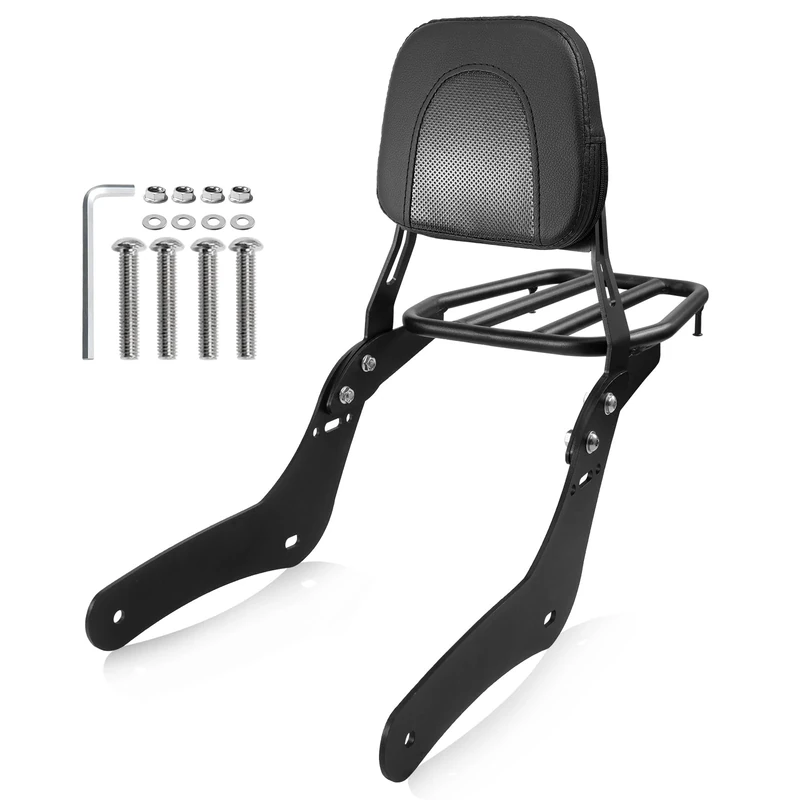 Eumti Sissy Bar Luggage Rack for Honda 500, Detachable Rear Passenger Backrest with Remove Holder Shelf Carrier Compatible with Rebel 300 Rebel 500 CMX 300 CMX 500 2017-2024