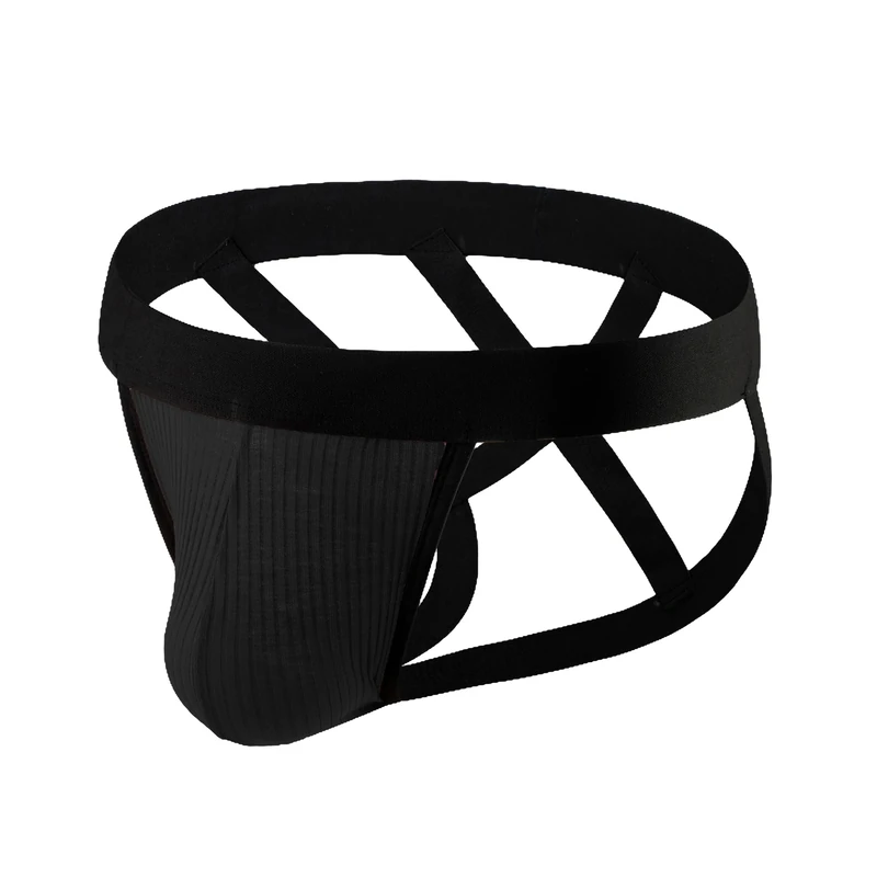 Drelaar Men's Low Rise Underpants Breathable Sexy Pouch Underwear Jockstraps Medium Black