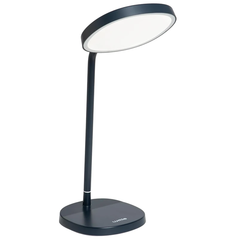 Lumie Task | Highly Adjustable Bright Light Therapy LED Desk lamp for Winter Blues, Crystal Clear Illumination, Maximum Visual Comfort, Improved Mood and Energy | Charcoal Blue