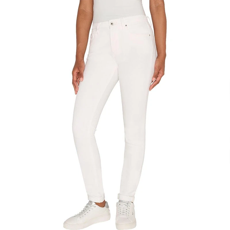 Pepe Jeans Women's Skinny Jeans Hw, White (Denim-D76), 33W / 30L