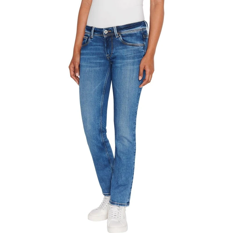 Pepe Jeans Women's Slim Jeans Lw, Blue (Denim-XW6), 28W / 34L