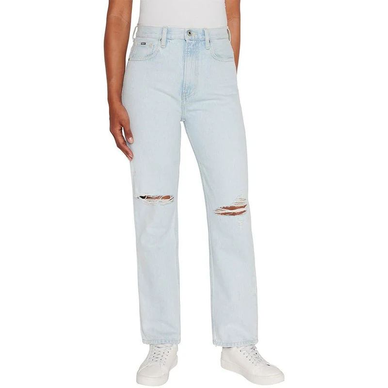 Pepe Jeans Women's Straight Jeans Uhw, Blue (Denim-RG7), 34W / 30L