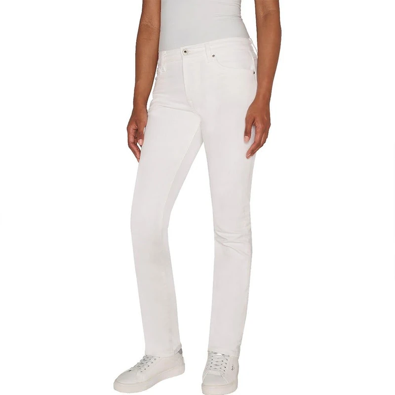 Pepe Jeans Women's Slim Jeans Hw, White (Denim-D76), 33W / 32L