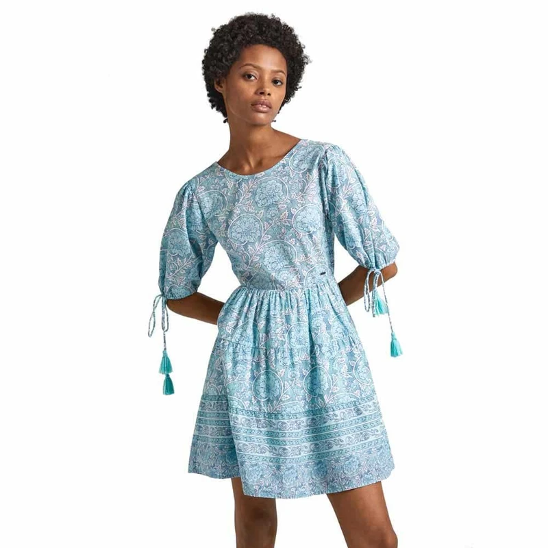 Pepe Jeans Women's Margot Dress, Blue (Wave Blue), L