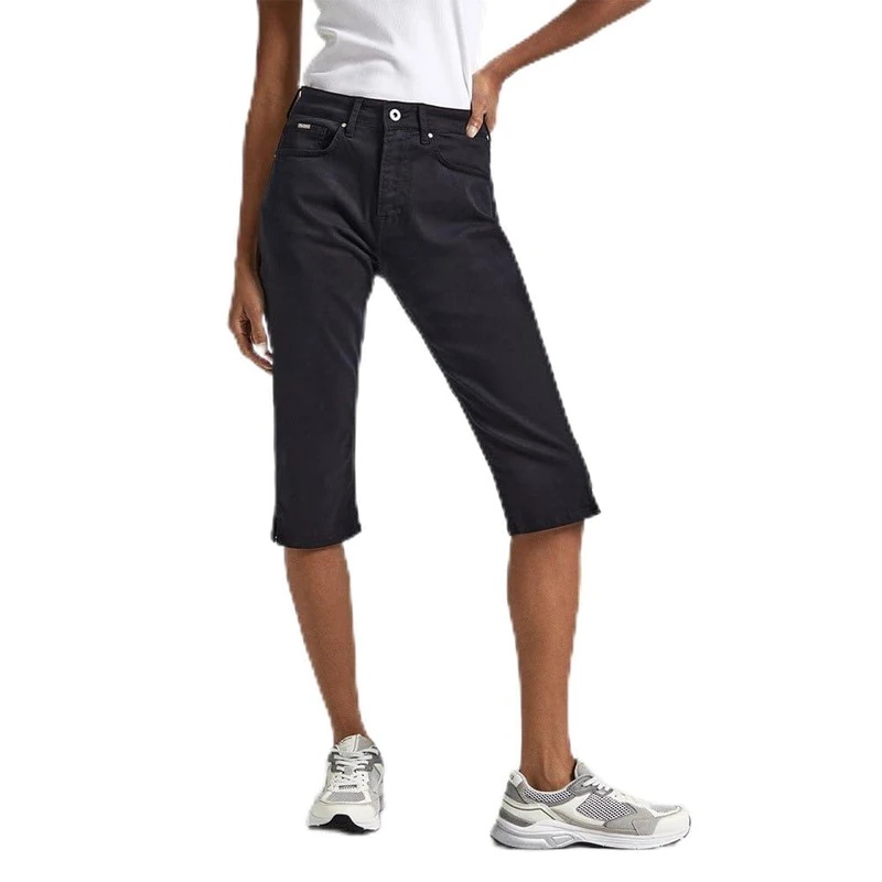 Pepe Jeans Women's Skinny Crop Hw Shorts, Black (Black), 30W