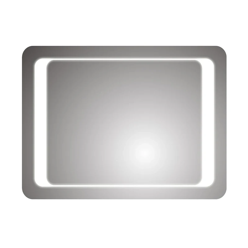 iBathUK Nova Wall Mounted LED Bathroom Mirror, Illuminated Mirror with Sensor Switch, Built-In Demister Pad, Modern Rectangular Light Up Design, Portrait or Landscape Installation, 800 x 600mm