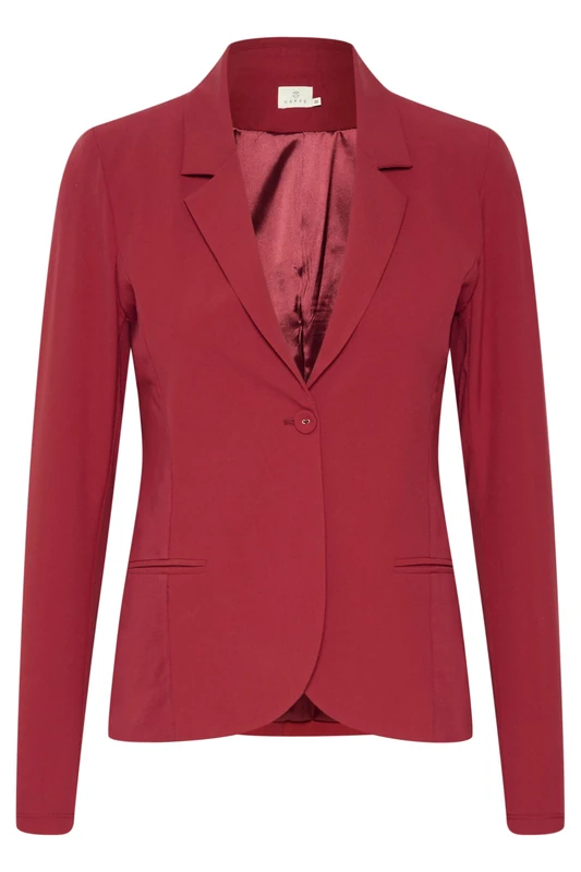 Kaffe Women's Blazer Single Breasted Notch Lapel Slim Fit Hip Length, Sun-Dried Tomato, 10