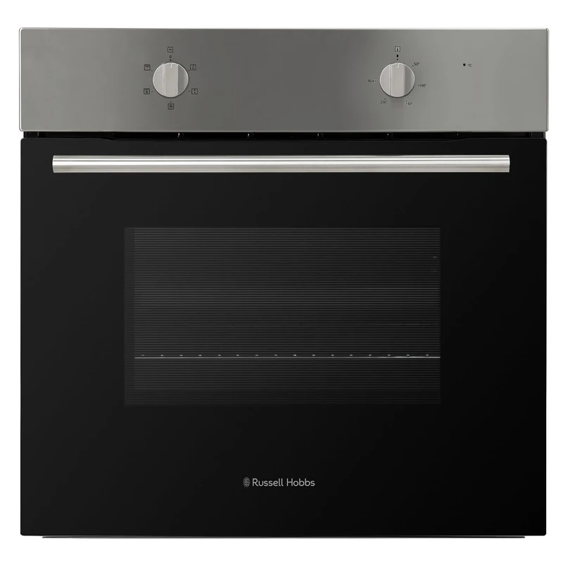 Russell Hobbs 70L, 60cm Wide, Single Electric Built-in Fan Oven and Grill in Stainless Steel, 6 Oven Functions, RHFEO7004SS