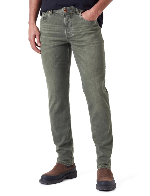 bugatti Men's 3108d-56684a Jeans, Olive-187, 34W x 32L