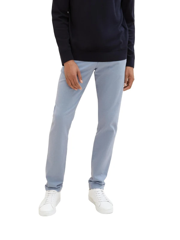 TOM TAILOR Men's 1037547 Travis Slim Chino Hose, 34818-Light Blue Zig Zag Structure, 36 W/34 L