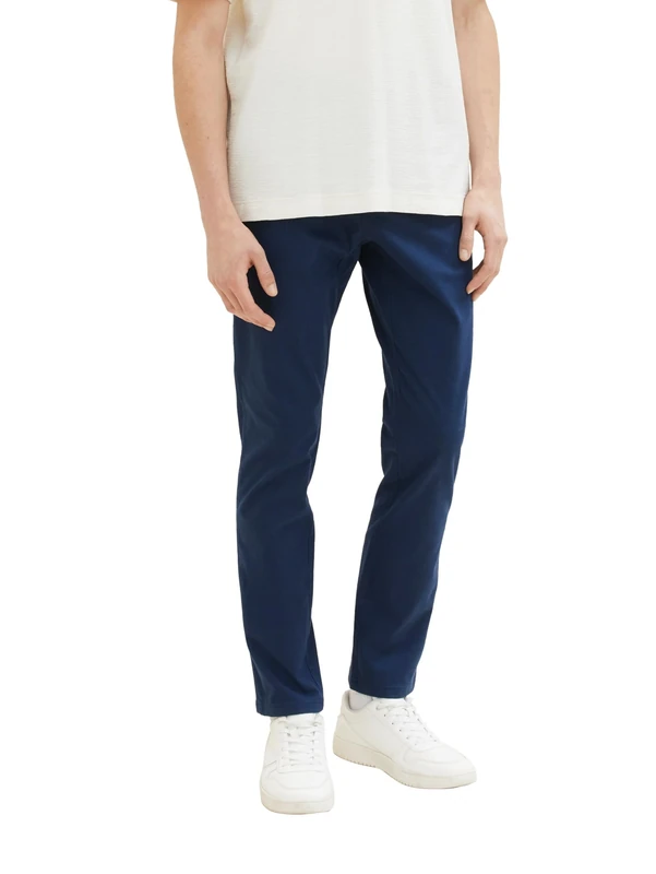 TOM TAILOR Denim Men's 1041245 Slim Chino Trousers, 34732-Navy Mini Houndstooth, 27W x 32L