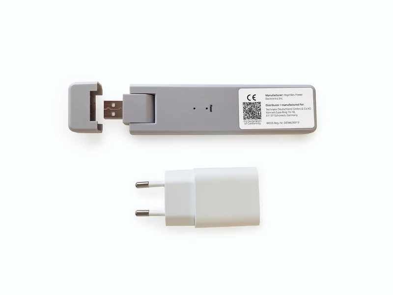 Technaxx WiFi Stick TX-247 Data Logger for Hoymiles Inverters, Throttling of the Microinverter (800W -> 600W) - Module Level Monitoring with Up to 4 Solar Modules, Real-time Data & Alarms on the APP - Image 1
