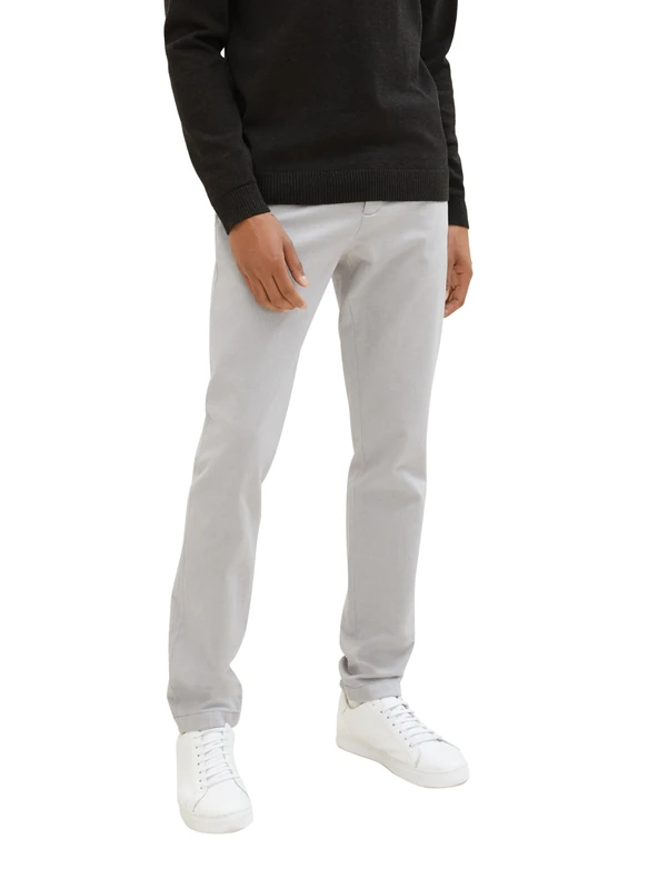 TOM TAILOR Men's Travis Slim Chino Trousers, 34816 - White Grey Zig Zag Structure, 28 W/32 L