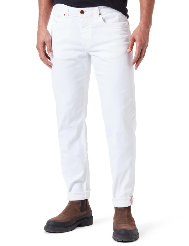 bugatti Men's 3108d-56696a Jeans, White-10, 34 W/32 L