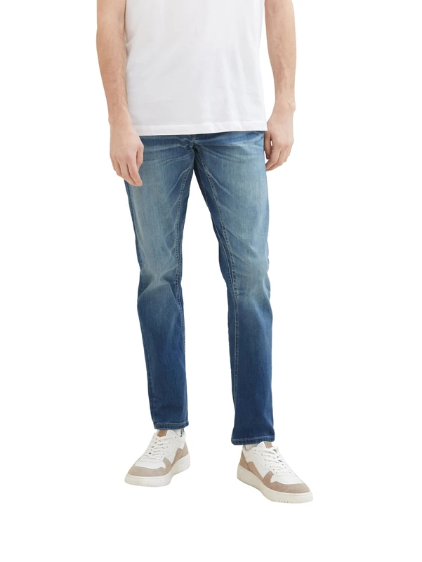 TOM TAILOR Men's Tapered Regular Jeans with Stretch, 10127 - Tinted Blue Denim, 30 W/30 L