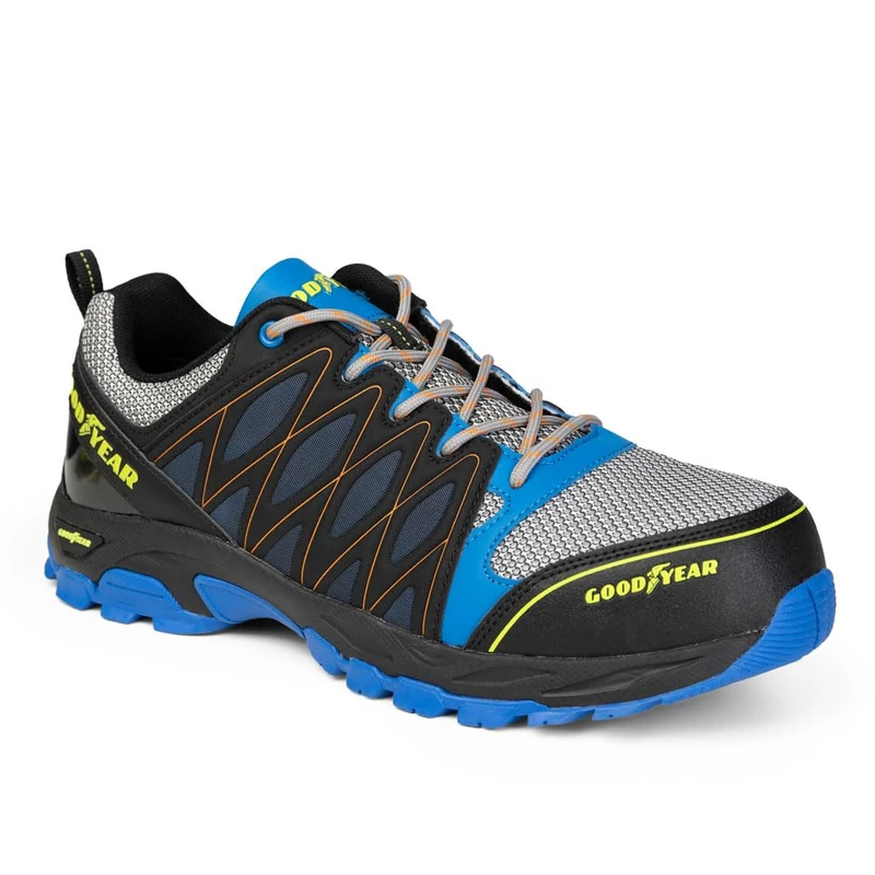 Goodyear S1P SRA HRO Men's Metal Free Work Safety Trainers, Blue/Black, 11 UK