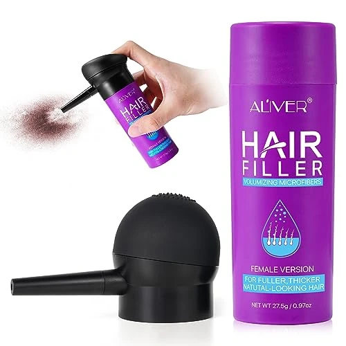Hair Fibres, Hair Building Fibers, Hair Thickener for Thinning Hair, Hair Fibre Powder Spray for Women, Instantly Conceals Hair Loss in 15 Sec, for Best Fuller & Thicker Hair Result (Medium Brown)