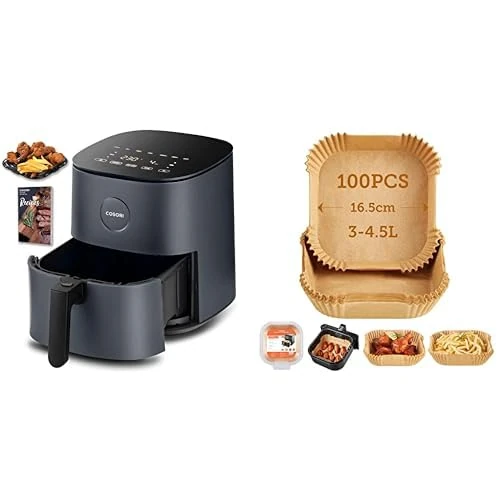COSORI Air Fryer 4.7L, 9-in-1 Compact Air Fryers Oven, Max 230℃ Setting, 30 Recipes Cookbook, Digital Temperd Glass Display, Quiet, 4 Portions, 1500W
