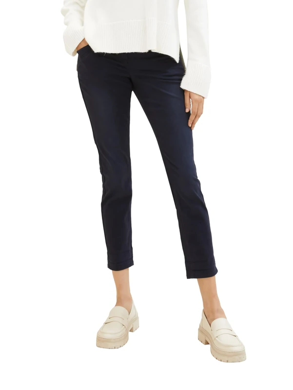 TOM TAILOR Women's Tapered Fit Trousers, 10668 - Sky Captain Blue, 34W x 28L