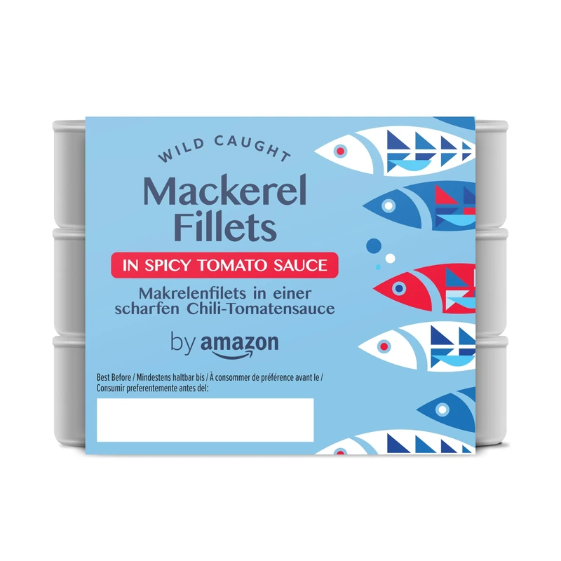 by Amazon Mackerel Fillets in Spicy Tomato Sauce, 3x125g