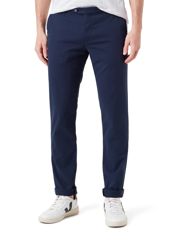 bugatti Men's 4890-56323a Trouser, Marine-370, 42W x 36L