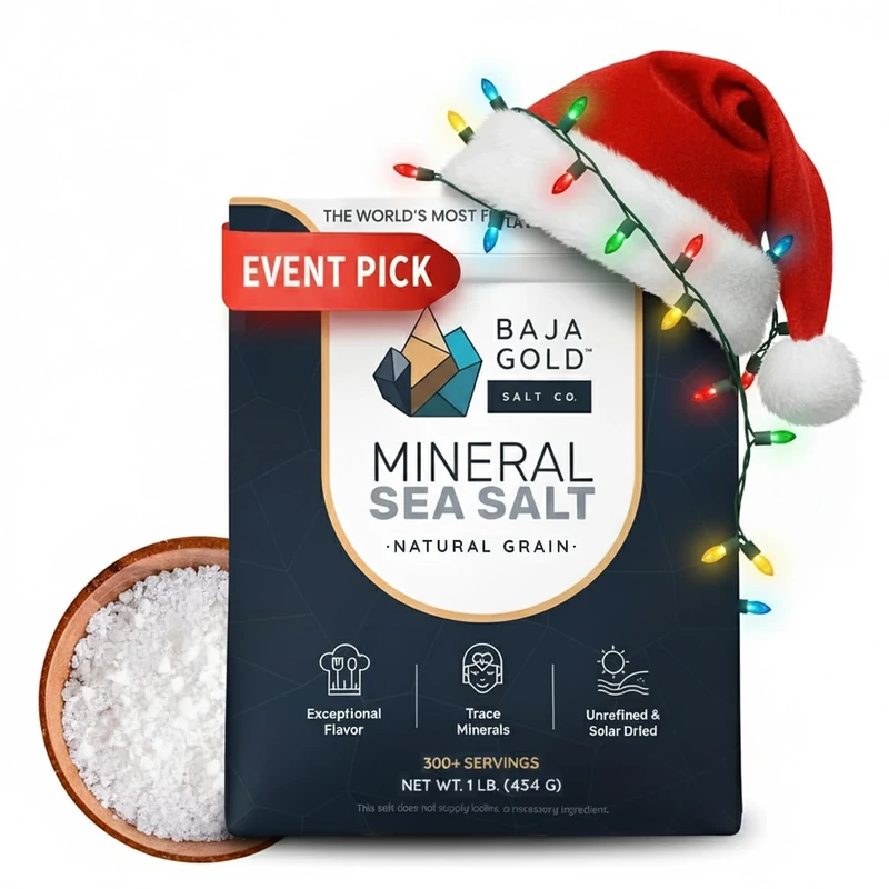 Baja Gold Mineral Sea Salt -Natural Grain Salt for Cooking & Baking | Authentic Baja Salt | Ideal for All Culinary Creations | 454 g. Resealable Bag, 300+ Servings