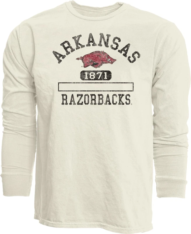 Blue 84 NCAA Officially Licensed Long Sleeve T-Shirt Ivory Dyed Ringspun - Image 1