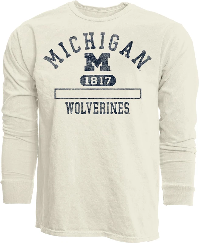Blue 84 NCAA Officially Licensed Long Sleeve T-Shirt Ivory Dyed Ringspun