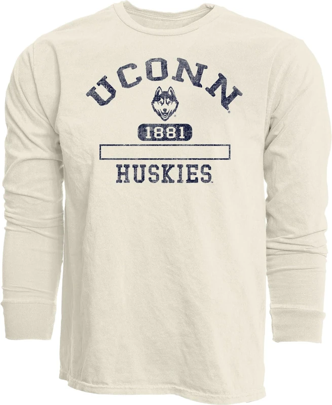 Blue 84 NCAA Officially Licensed Long Sleeve T-Shirt Ivory Dyed Ringspun - Image 1