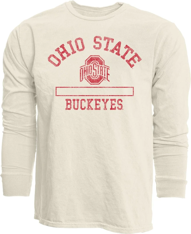 Blue 84 Unisex's NCAA Officially Licensed Long Sleeve T-Shirt Ivory Dyed Ringspun, M