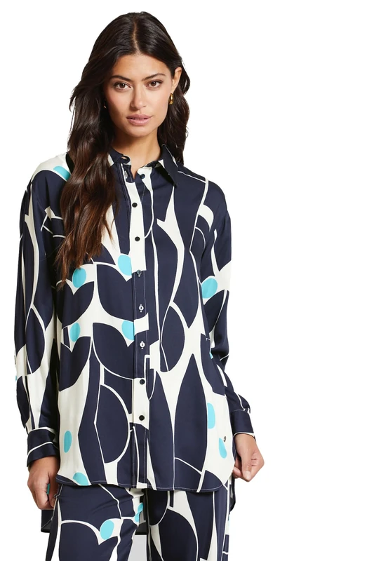 bugatti Women's W3546-62231 Blouse, Marine-390, 8