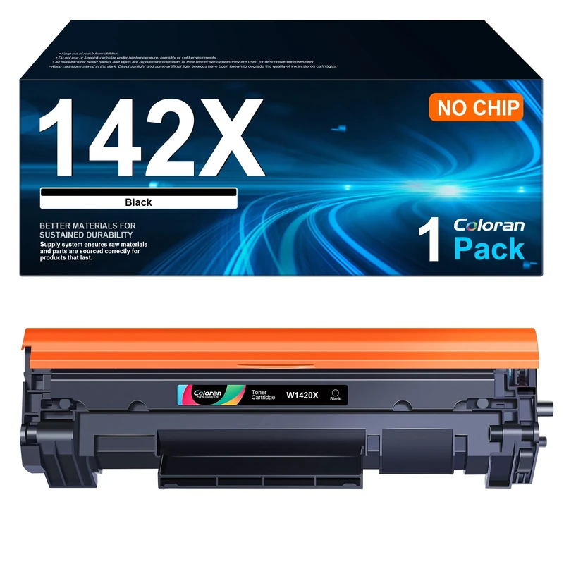 Coloran 142A 142X Toner (Without Chip) Compatible with HP 142A 142X W1420A W1420X for Laserjet M110we M110 M110w MFP M140we M140 M140w M139 M139we (1 Black)