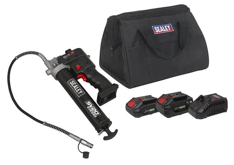 Sealey 20V SV20 Series Grease Gun Kit - 2 Batteries - CP20VGRGKIT