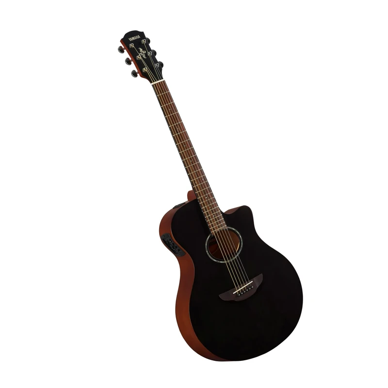 YAMAHA APX600M Electro-Acoustic Guitar – Matte Finish, Slim Thinline Body, 25” Scale, Solid Top, System65 Pickup with EQ and Tuner – Smokey Black
