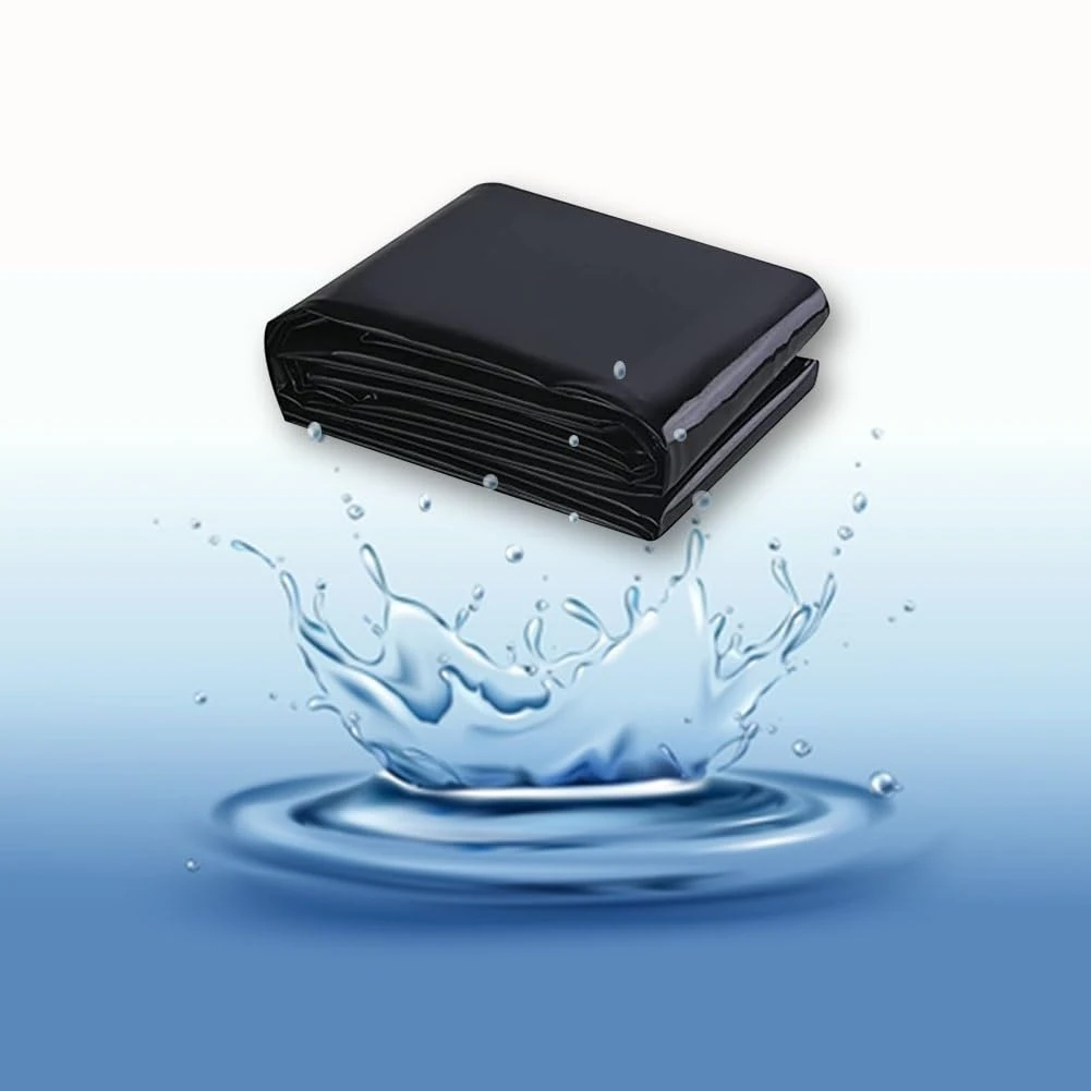 GZHERVICES Pool Membrane Pond Liner, Heavy Duty Impermeable Membrane Flexible Pond Liner Impermeable Film, Lightweight and Portable, Reinforced Landscaping (Color : Black, Size : 5x10m)
