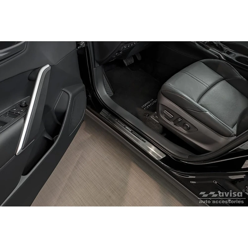 Avisa Inox door sill protectors compatible with Toyota Corolla Cross 2020- 'Cross' 4-pieces