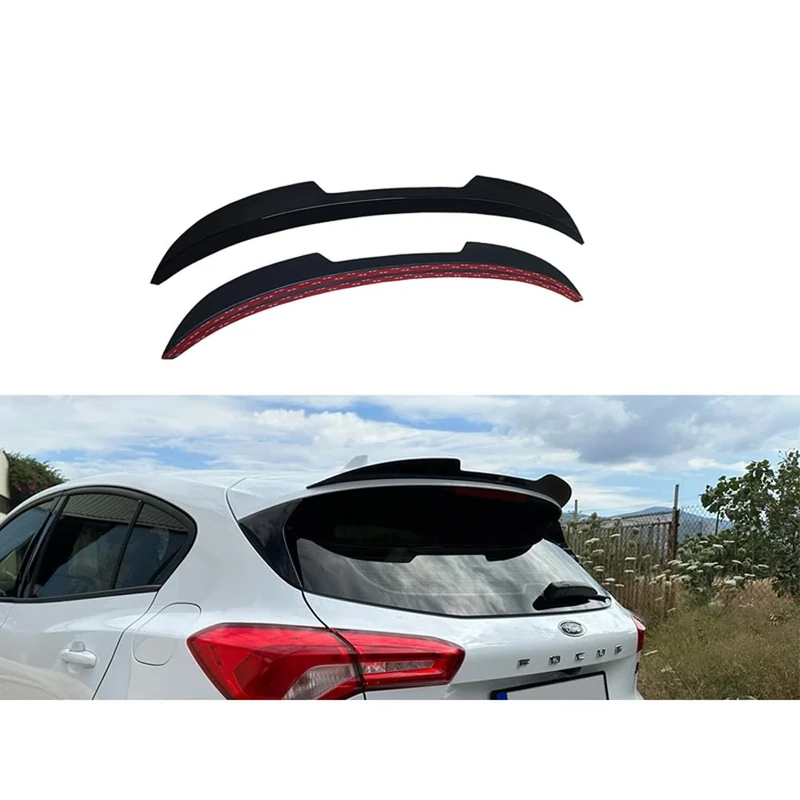 Motordrome Roof spoiler (Spoiler Cap) compatible with Ford Focus HB IV 2018- (ABS Glossy black)
