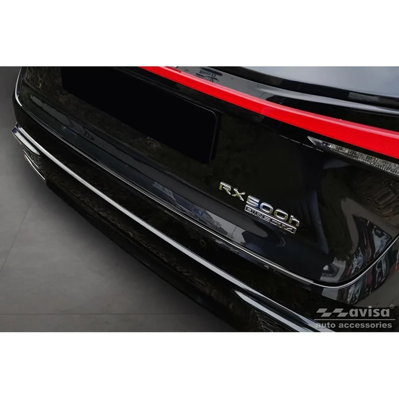 Avisa Black Stainless Steel Rear bumper protector compatible with Lexus RX V 2022-